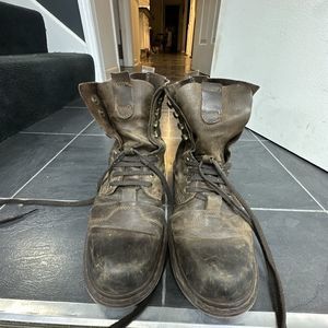 Dr. Doc Martens Pier Combat Boots Brown Leather Mens Size 10 Water Resistant